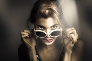 Dark fashion pinup model