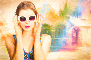 Fashion art pinup woman