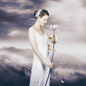 Charming woman with romantic sentiment