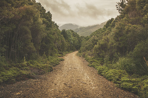 Classic old dirt road landscape in Australia