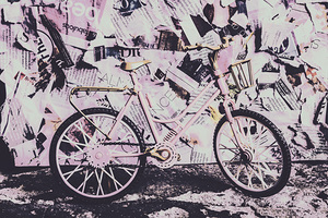 Pink posterized pushbike