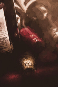 Cellar wine bottles fine art