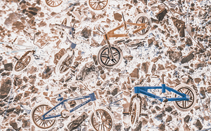 Pop art mountain ride