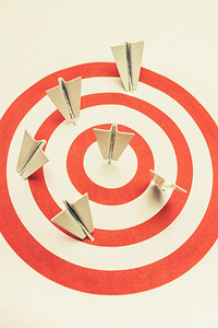 Aeroplane target pin board