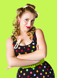 Happy young housewife