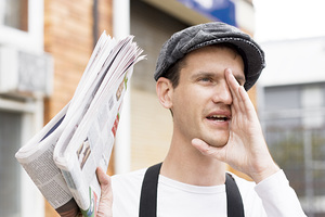 Spruiking Newspaper Boy