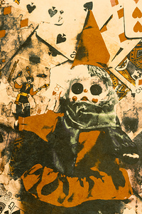 Spooky carnival clown doll