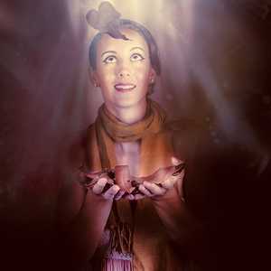 Beautiful Romantic Woman In A Dark Autumn Forest