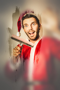 Santa elf preparing for Christmas