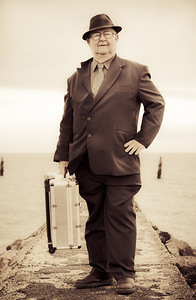 Vintage Traveling Business Man