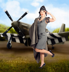 40s military pin up girl. Air force style