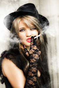 Classic vintage portrait of female film actor