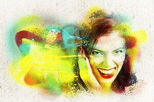 Crazy pin-up graffiti