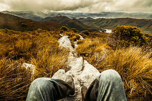 Trekking Tasmanian mountains