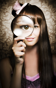 Private eye investigator girl