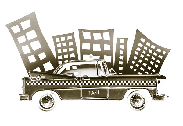 Taxicab town Print