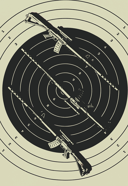 Line art rifle range Print