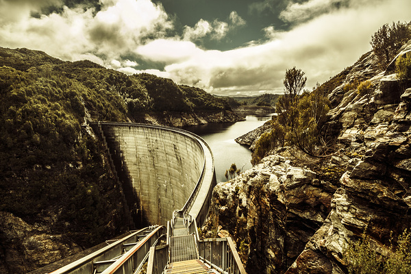 Rustic rural water architecture Print