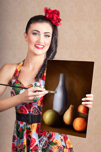 Fine art girl painting still life gallery artwork Print