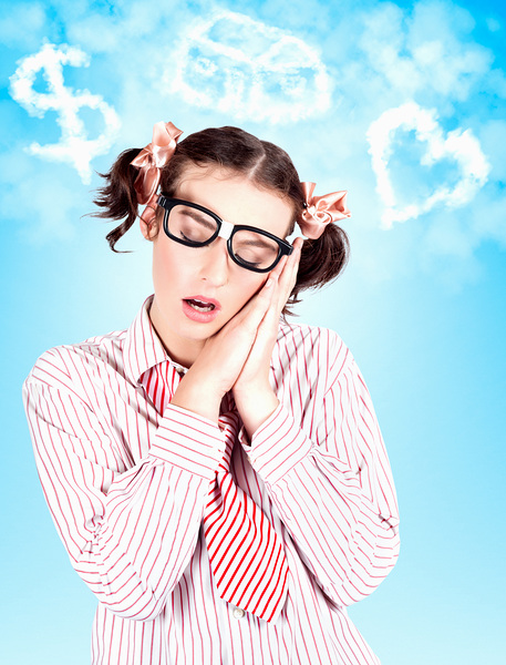 Business Woman In A Money House And Love Dream Print