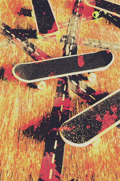 Grunge skate art Print