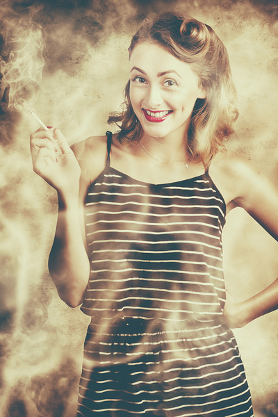 Smoking hot pin-up housewife Print