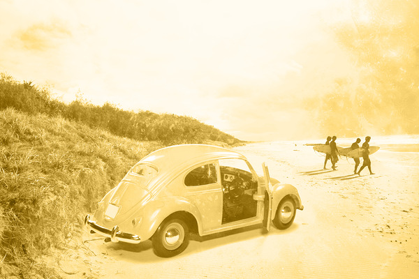 Faded Film Surfing Memories Print