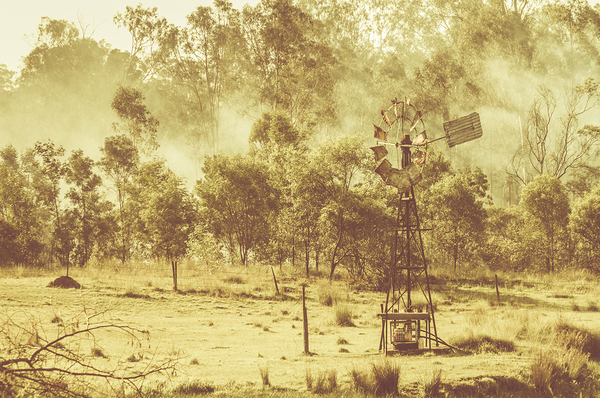 Black Horse Creek Windmill Print