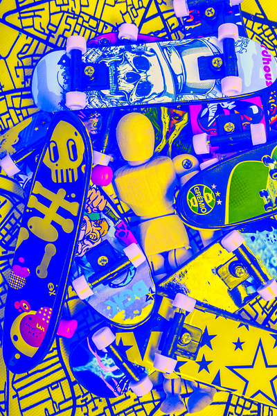 Urban skater pileup  Print