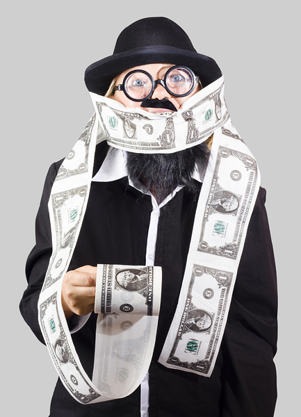 Woman wrapped in money Print