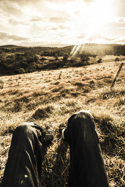 Australian adventurer on rural holiday Print