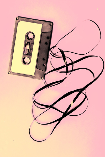 Old tape on pink background Print
