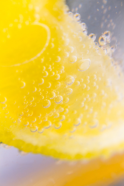 Macro lemonade bubbles Print