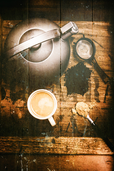 Vintage tea crate cafe art Print