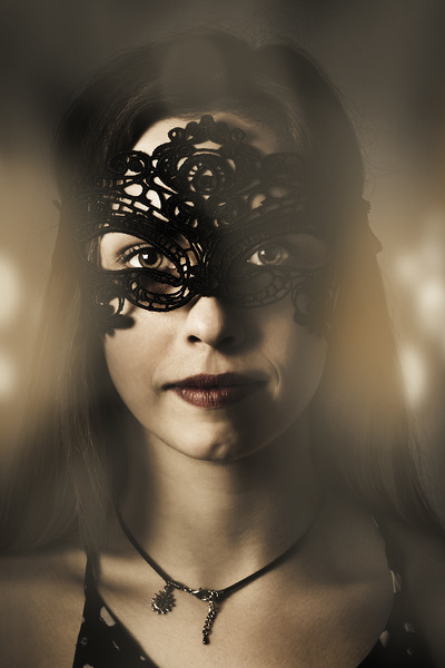 Beautiful party woman at luxury night ball Print