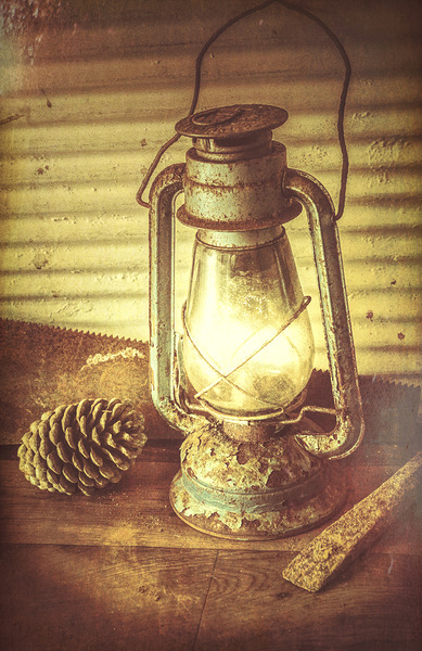 Early settler oil lamp Print
