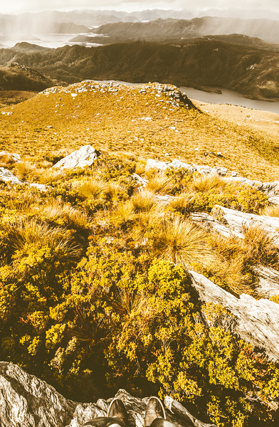 Rustic mountain terrain Print