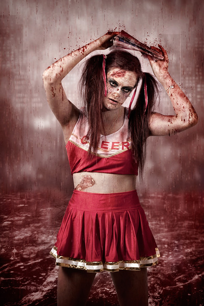 Living dead school girl in headline nightmare Print