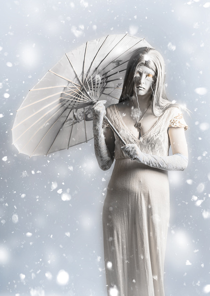 Melancholy of infinite sadness. The white vampire Print