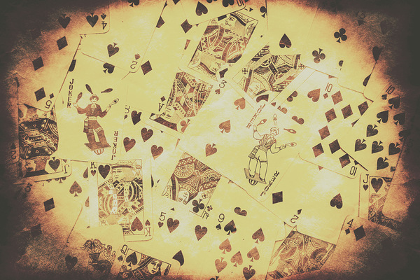 Vintage poker card background Print