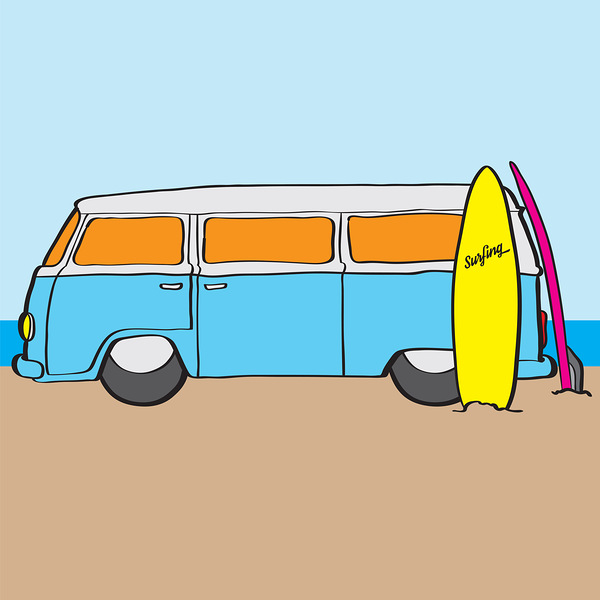 Surfing Australia VW Kombi Van Print