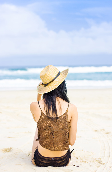 Gazing Out At The Ocean Print