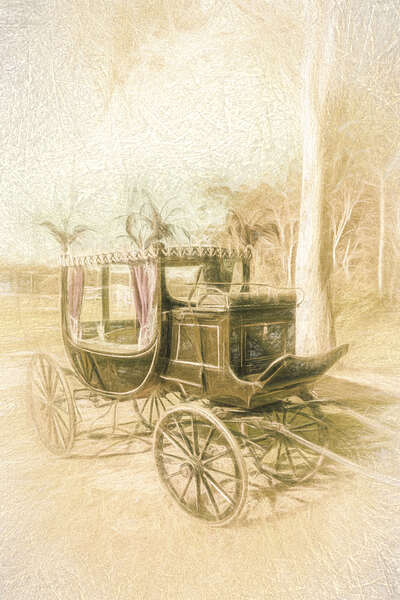 Horse drawn funeral cart  Print