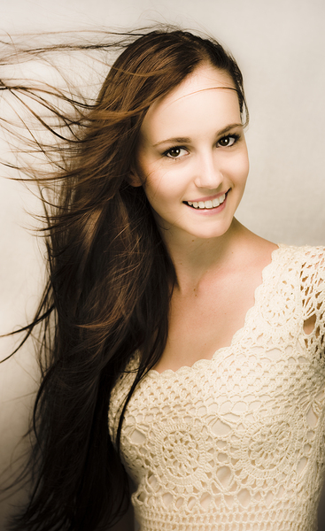 With The Wind In Her Hair Print