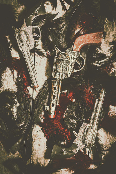 Playing cowboys and Indians Print