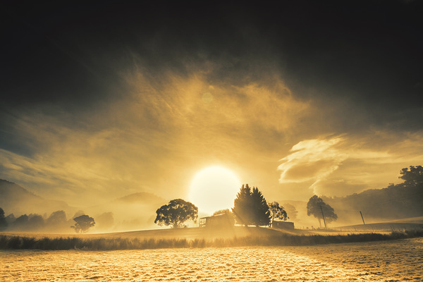 Farmyards and silhouettes Print