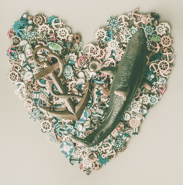 Hearts and anchors Print