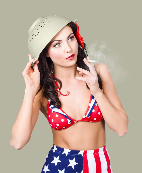 Smoking hot American military pin-up girl Print