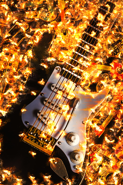 Guitar and grill Print