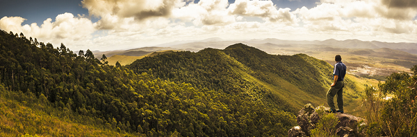 View from halfway up Mount Zeehan Print